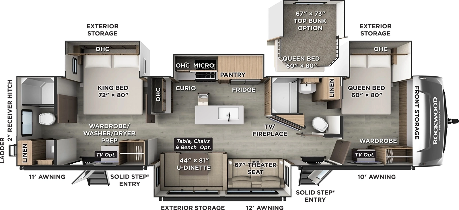 Rockwood Signature Travel Trailers 8421DB Floorplan